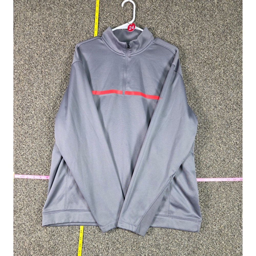 Nike Golf Quarter Zip Mens XL Grey Orange Therma-FIT Tour Performance Pullover